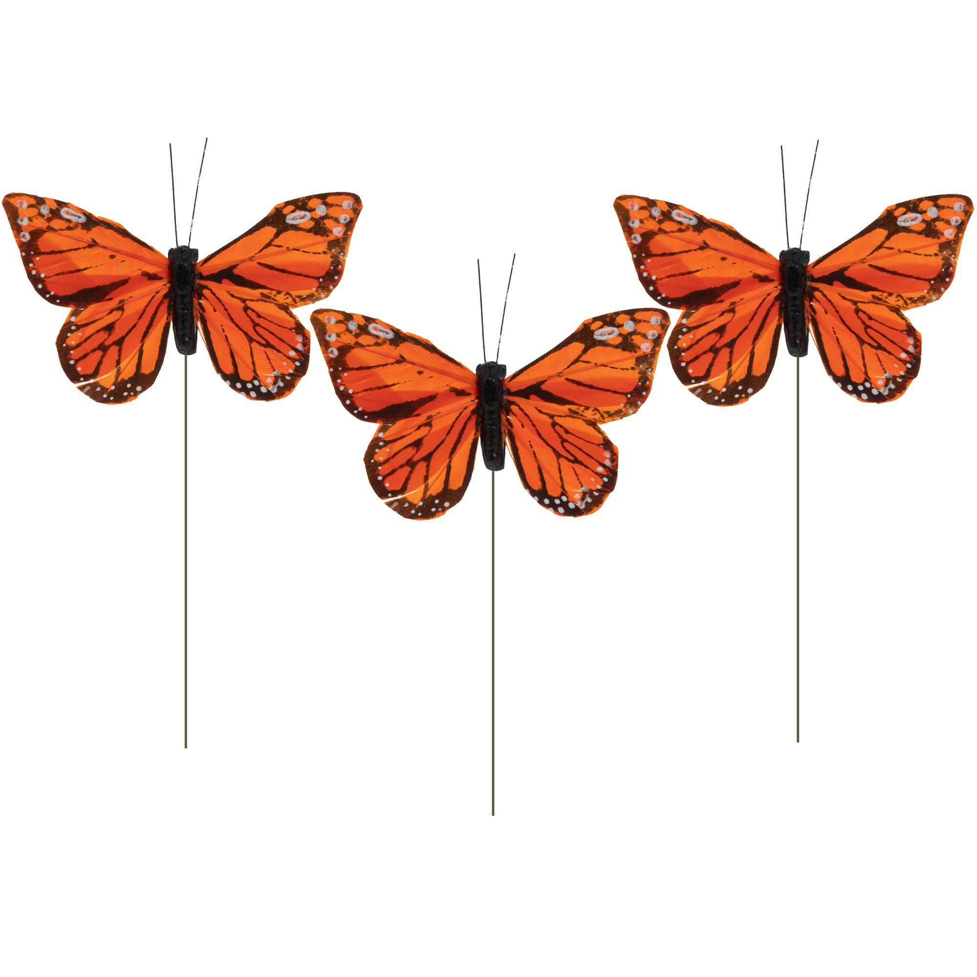 Large Monarch Butterflies Fake Butterfly on Wire Fabric 