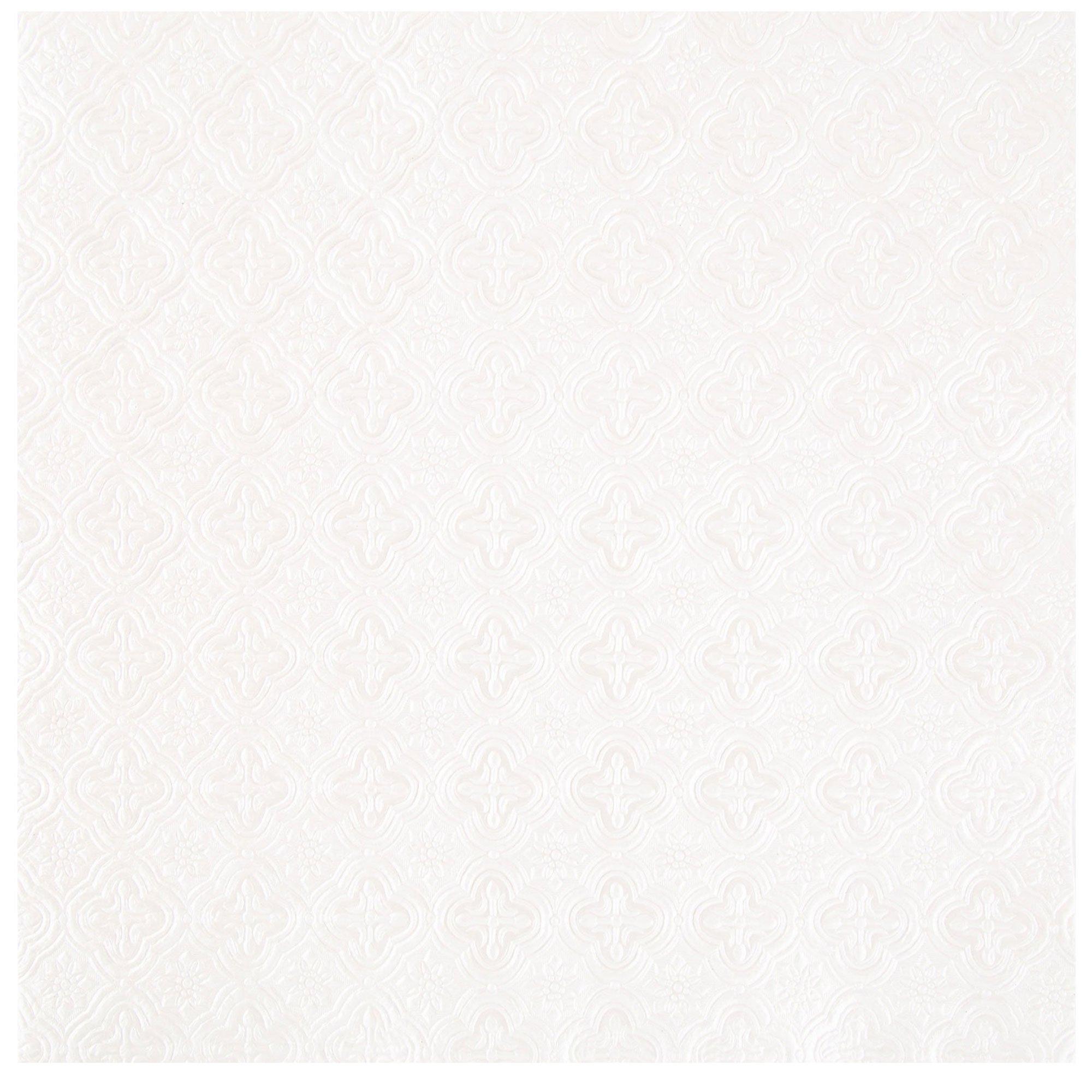 Ivory Embossed Medallion Scrapbook Paper - 12