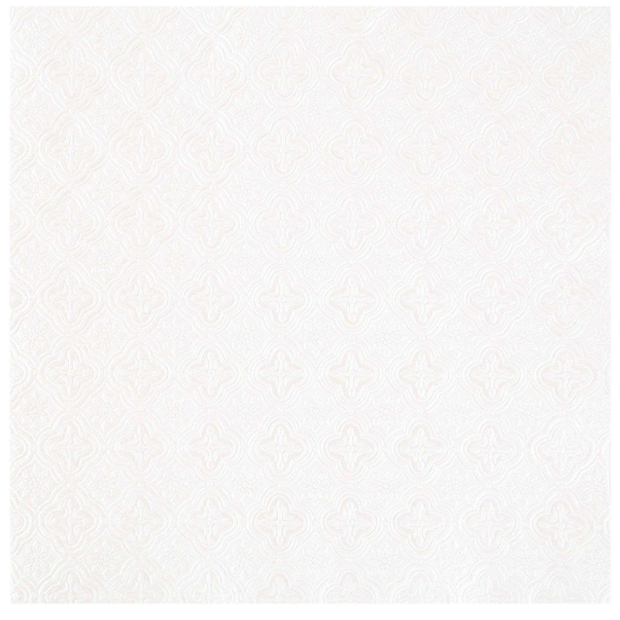 Ivory Embossed Medallion Scrapbook Paper - 12&quot; x 12&quot;