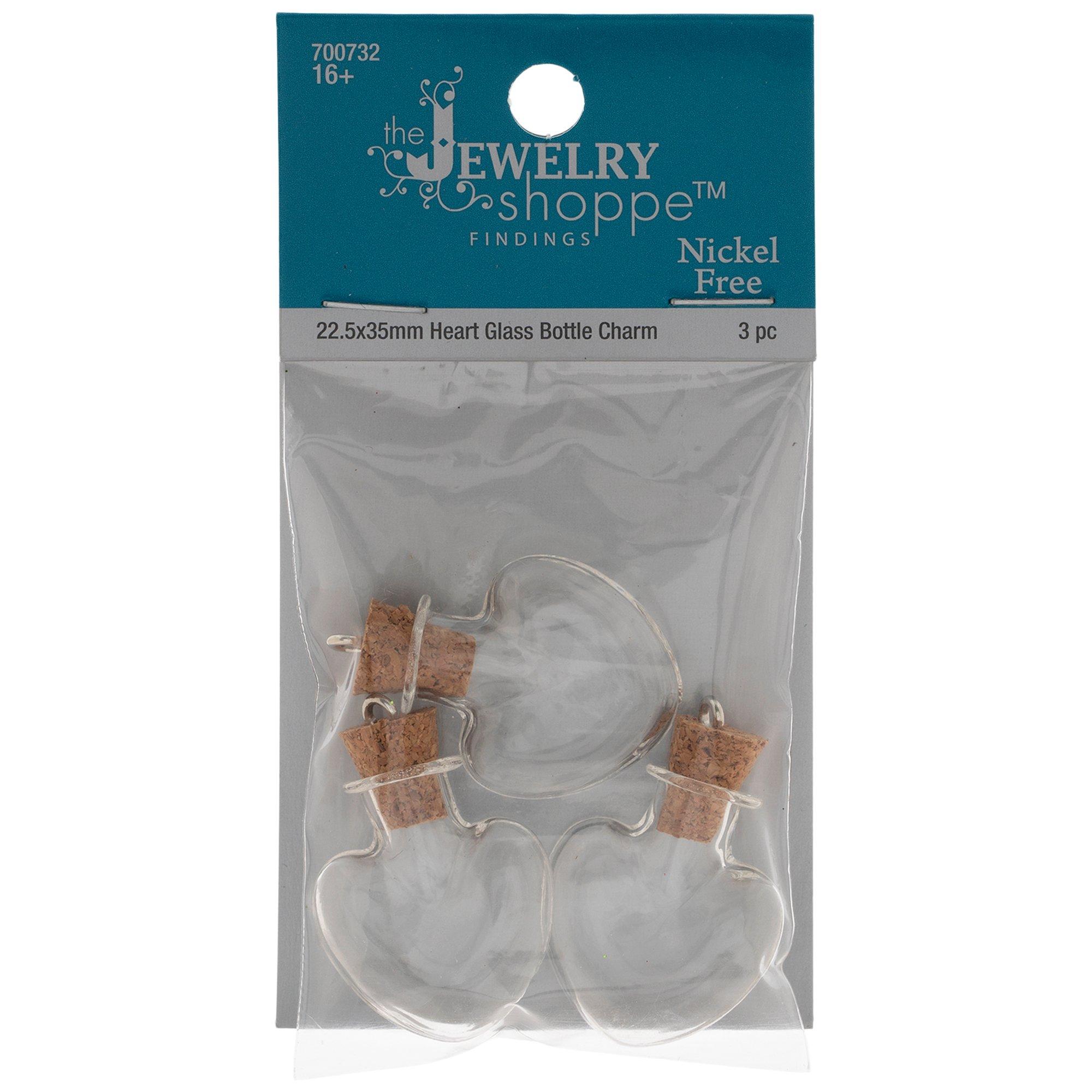Heart Glass Bottle Charms 22.5mm Hobby Lobby 700732
