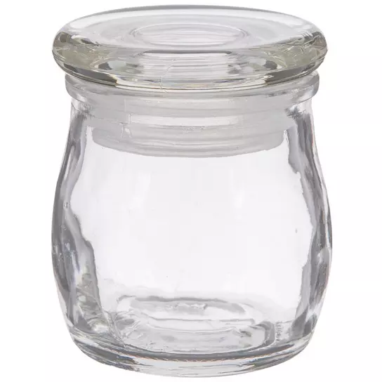 Short 8 oz Glass Jar with Matte Black Lid
