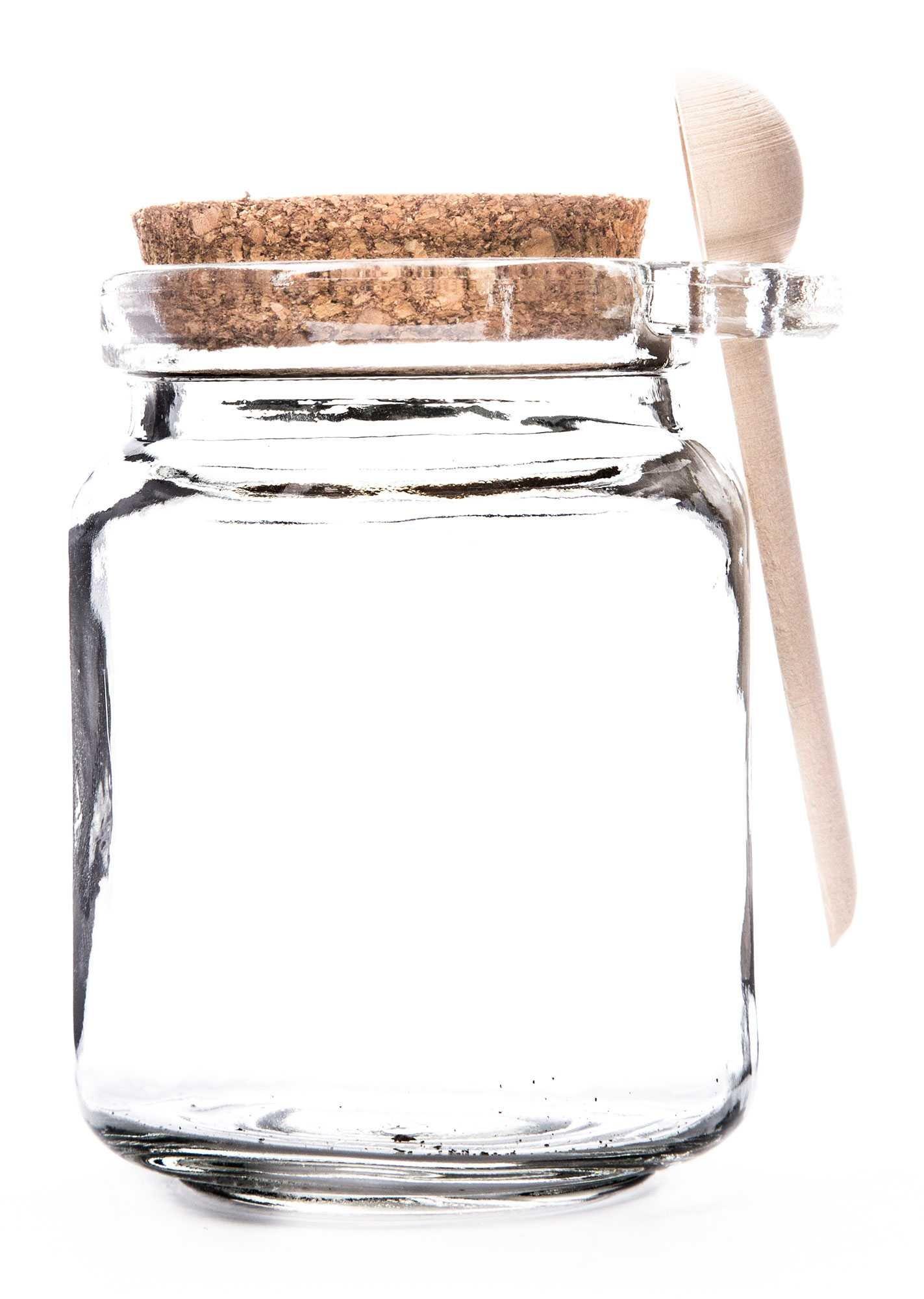4 Glass Jar With Wood Spoon & Lid by Park Lane