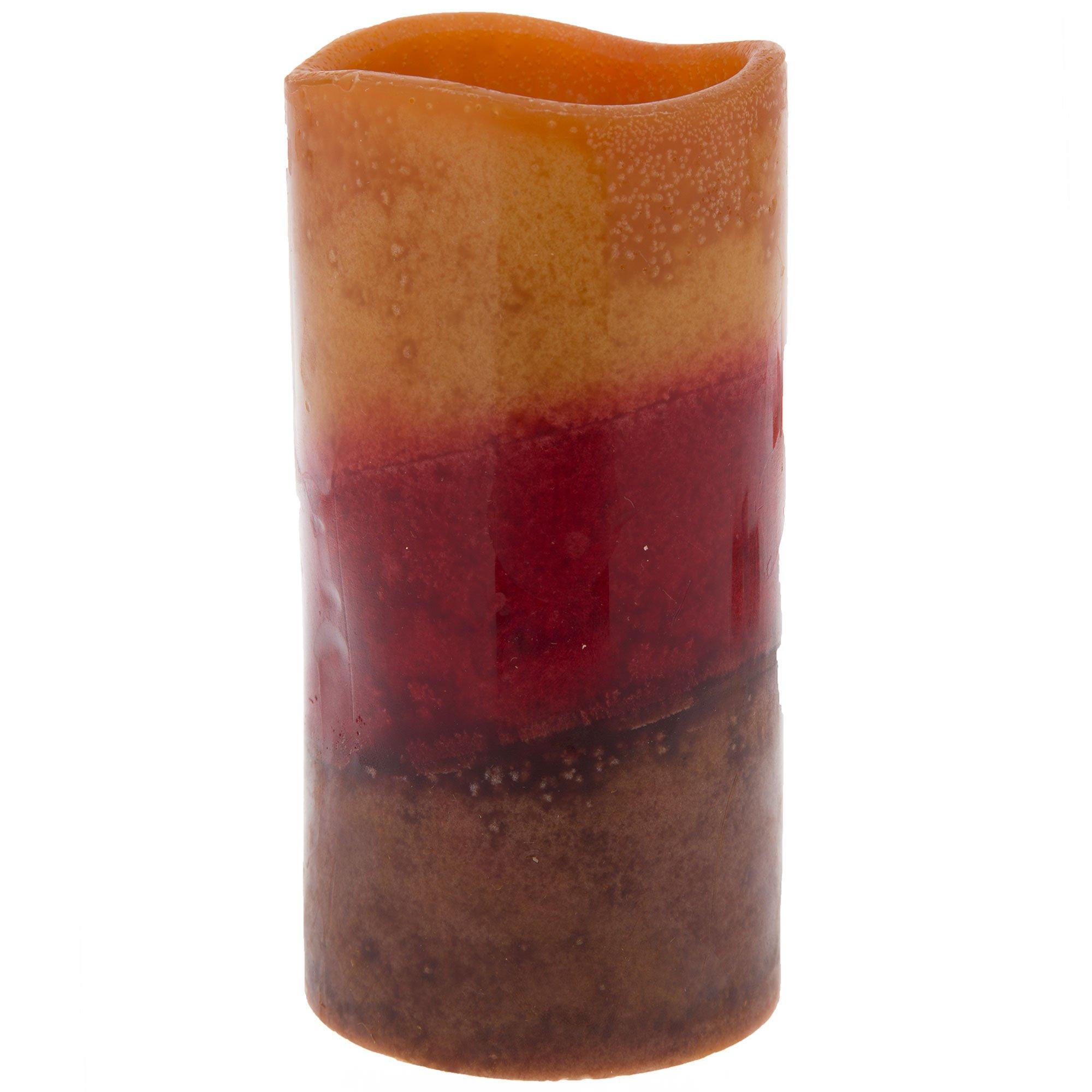 Tuscan Sunset Layered LED Pillar Candle