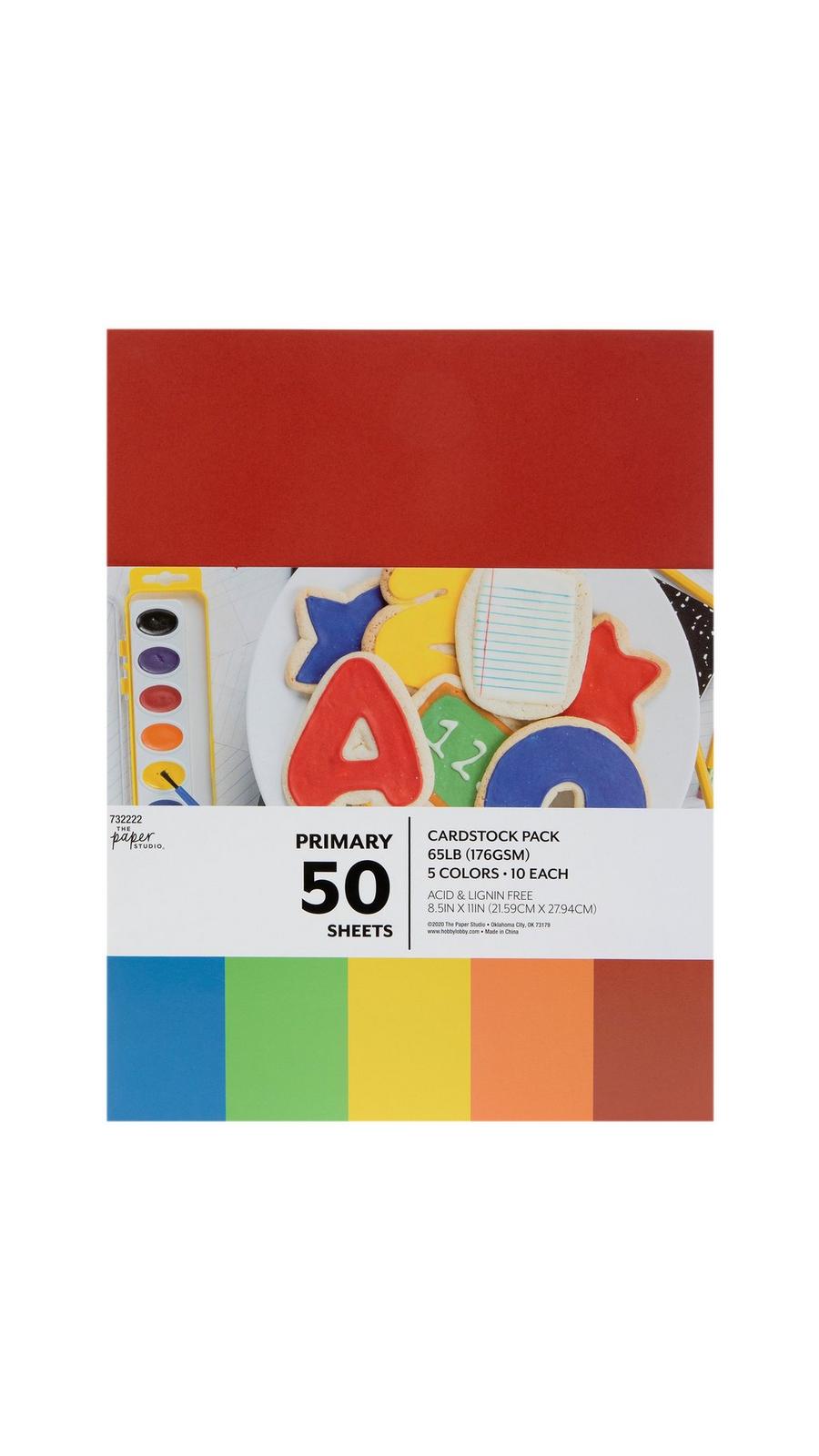 Primary Cardstock Paper Pack | Hobby Lobby | 732222