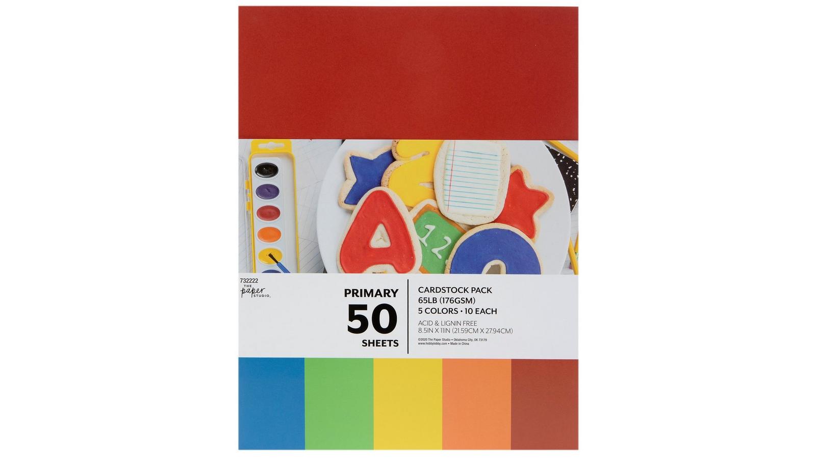 Primary Cardstock Paper Pack | Hobby Lobby | 732222