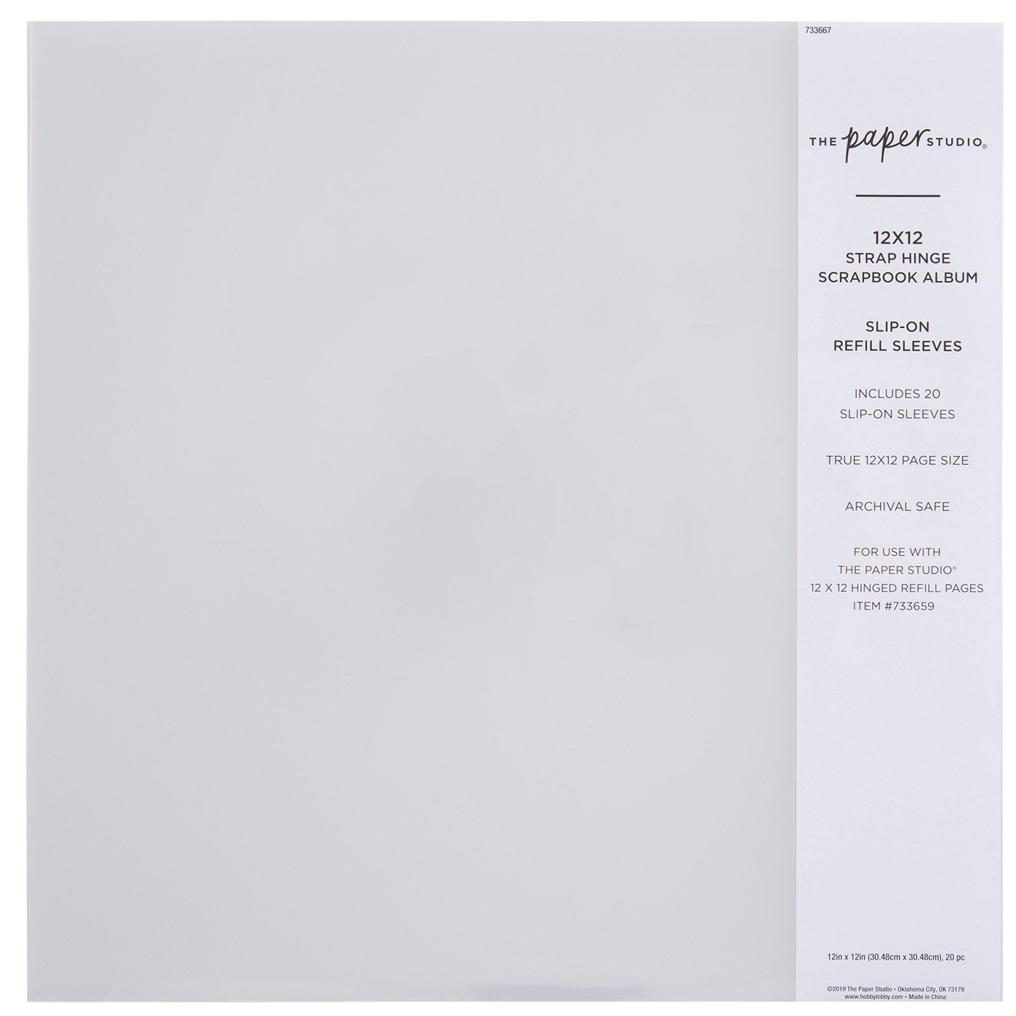 Strap Hinge SlipOn Album Refill Sleeves 12" x 12" Hobby Lobby 733667