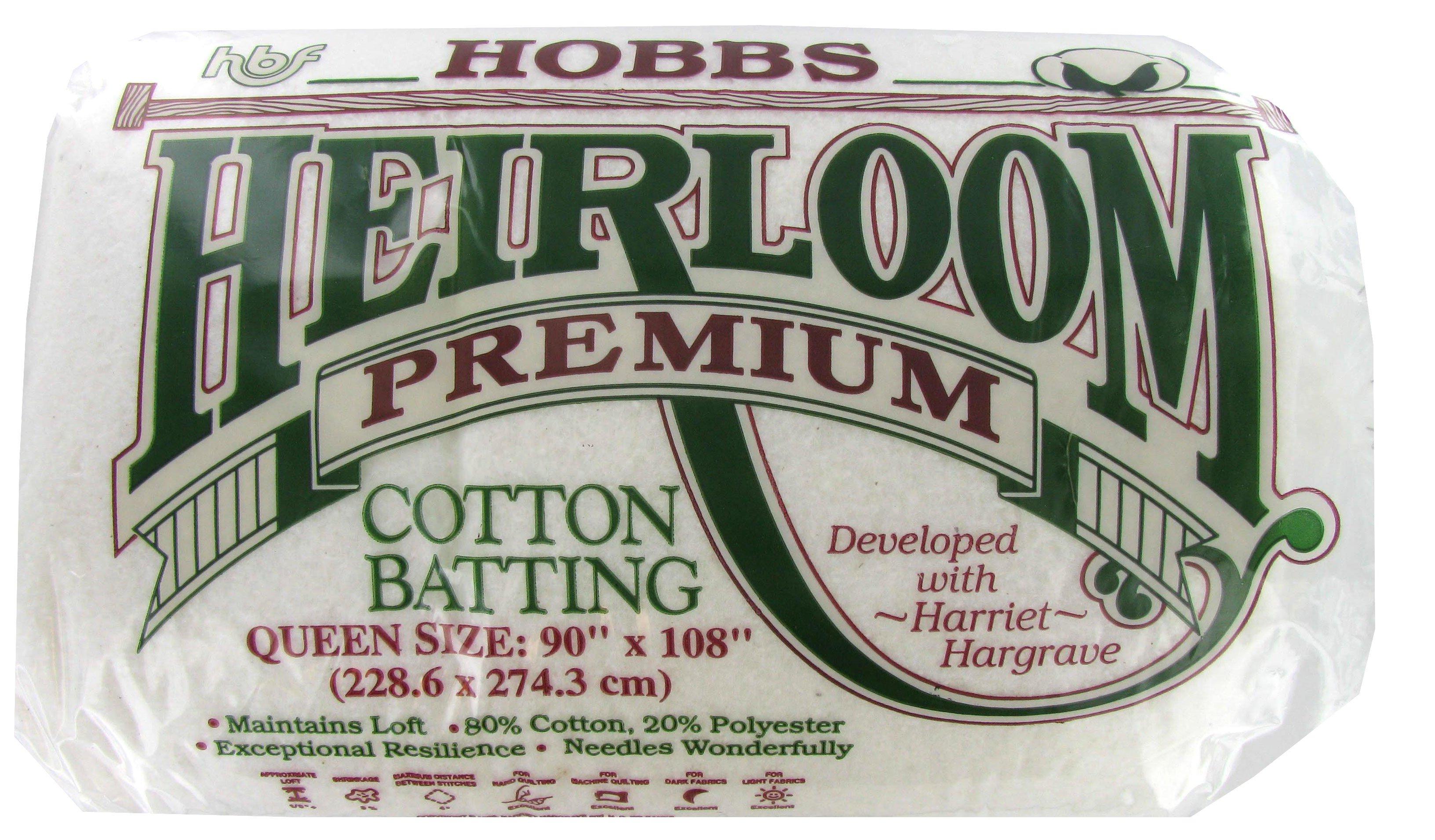 Hobbs 72 x 90-Inch Twin Heirloom Premium Cotton Batting, White