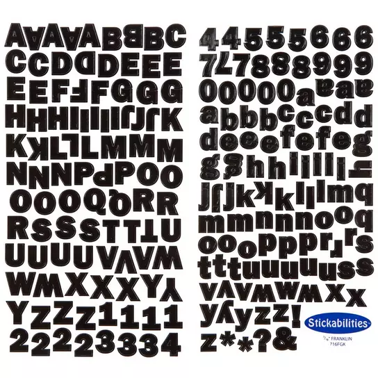 Franklin Gothic Alphabet Stickers, Hobby Lobby