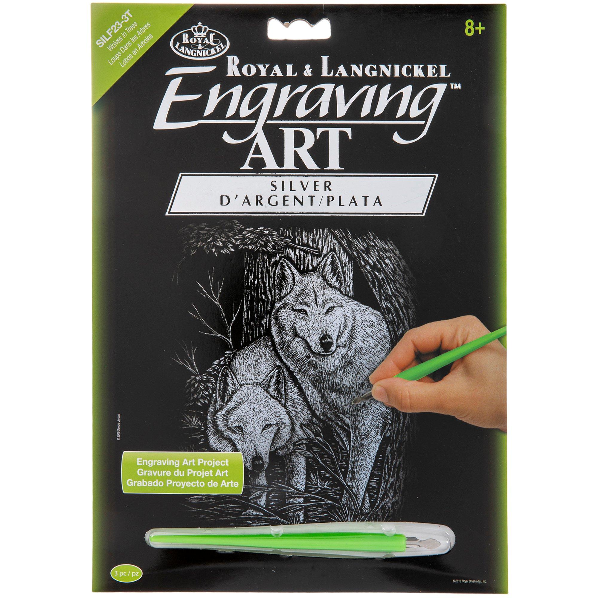 Wolves In Trees Silver Foil Engraving Art Kit Hobby Lobby 739003