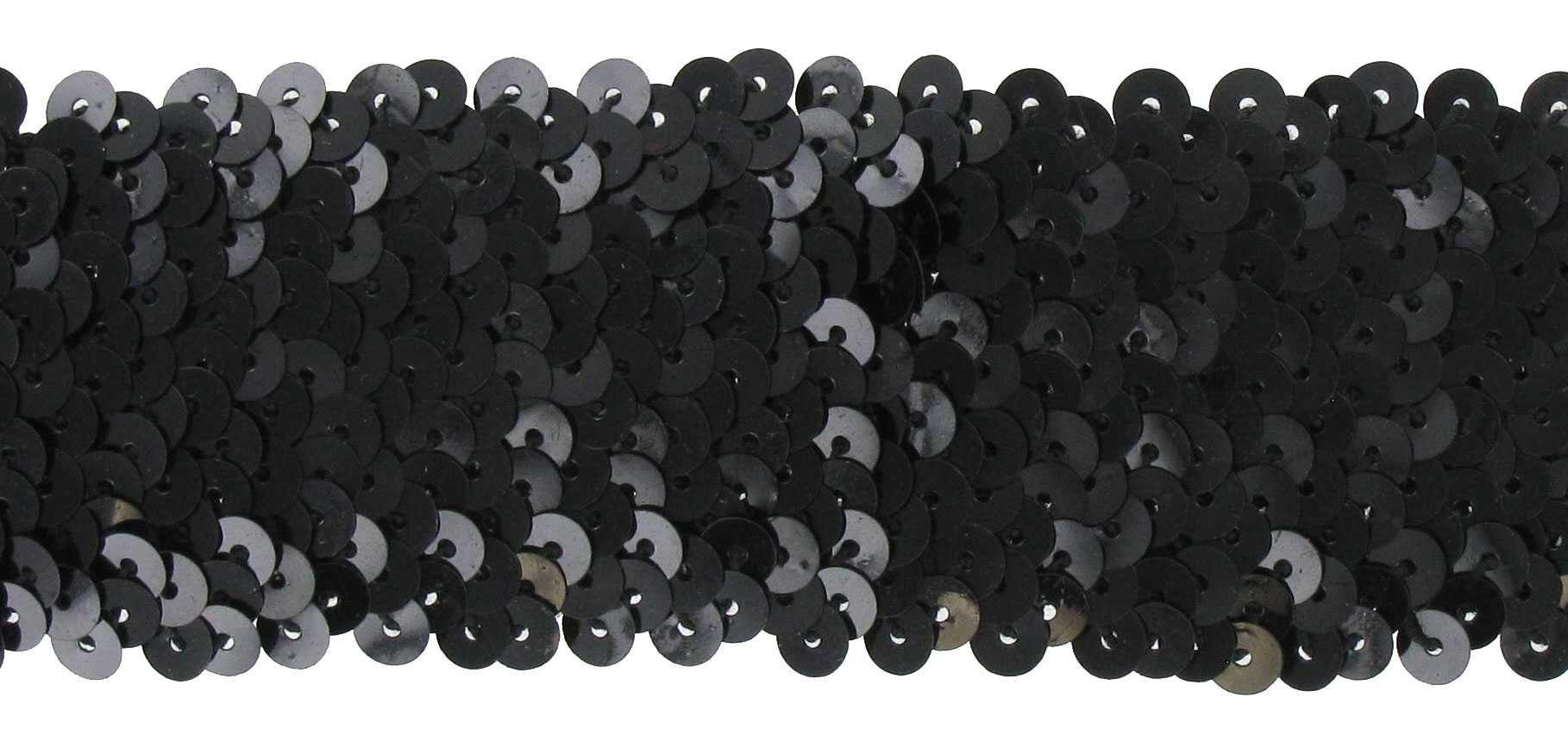 4mm Flat Strung Sequin Trim Black Houndstooth Print 5 Yards Made in USA 