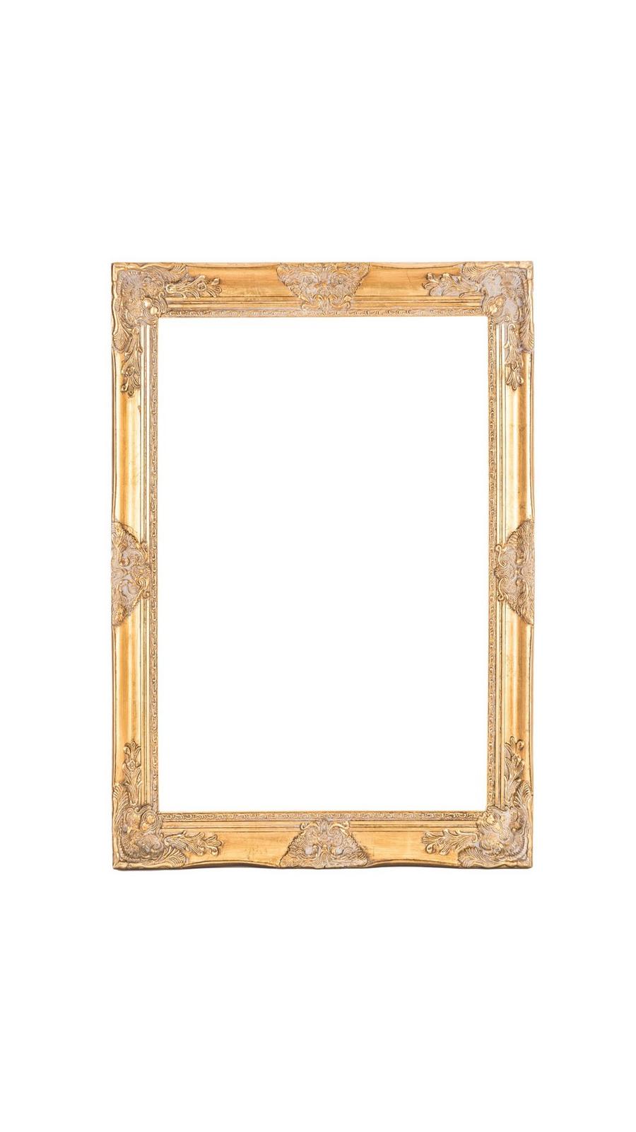 Antique Gold Wood Open Frame