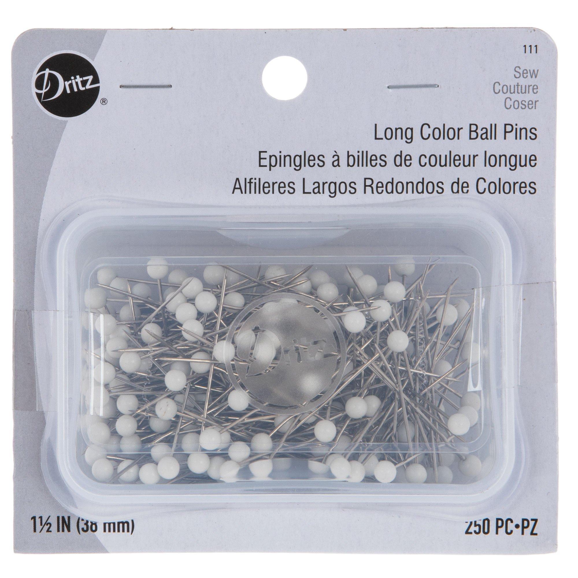 Dritz Pins - Extra Fine - Glass Head - Size 22 - White - 250 Piece - Craft  Warehouse