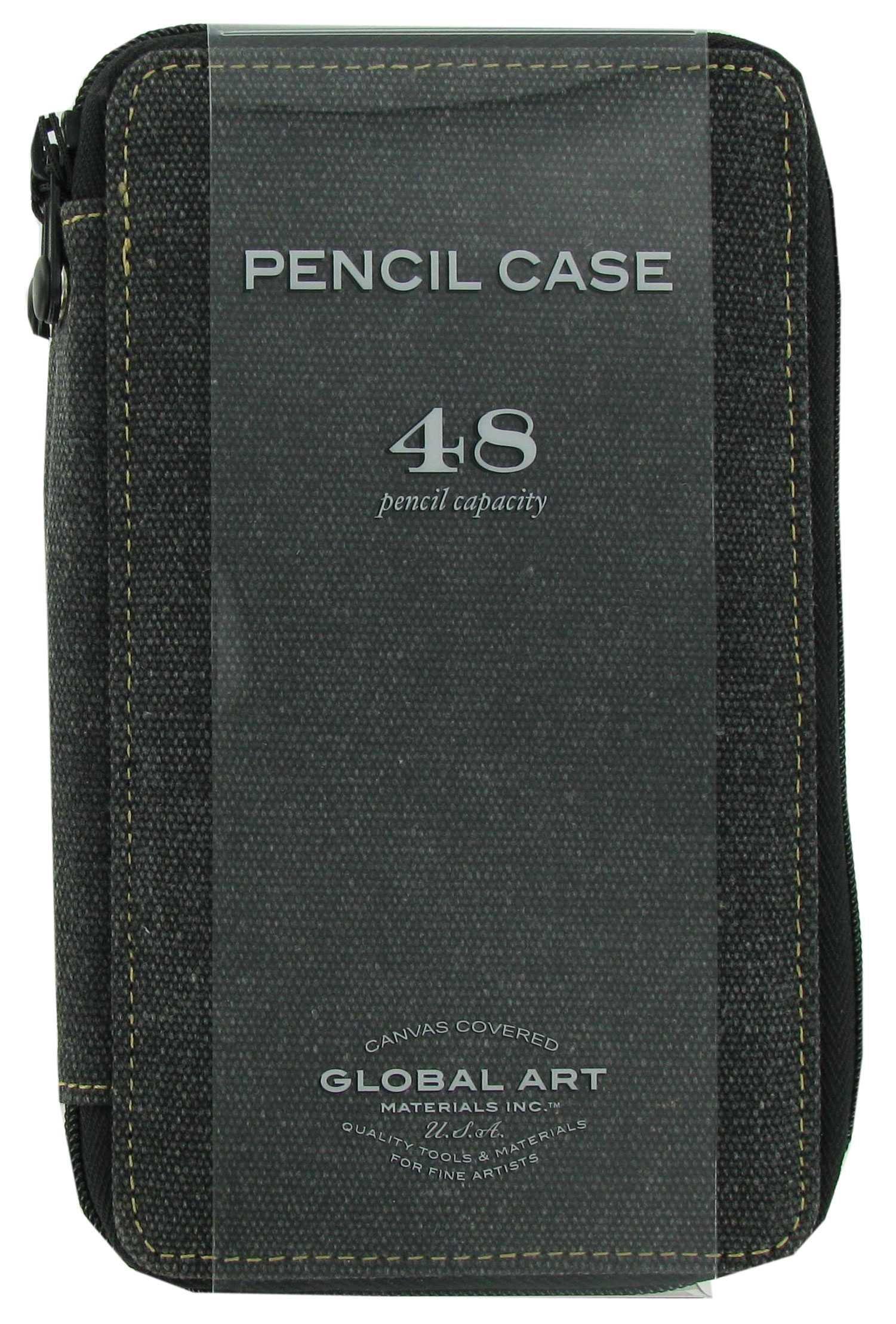 Global Art Canvas Pencil Roll Up Case - Black