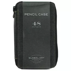 Canvas Pencil Case Roll Black Canvas Roll Pencil Pouch Leaves Pattern Color  Pencil Storage Pouch Roll up Pencil Case PC1002 