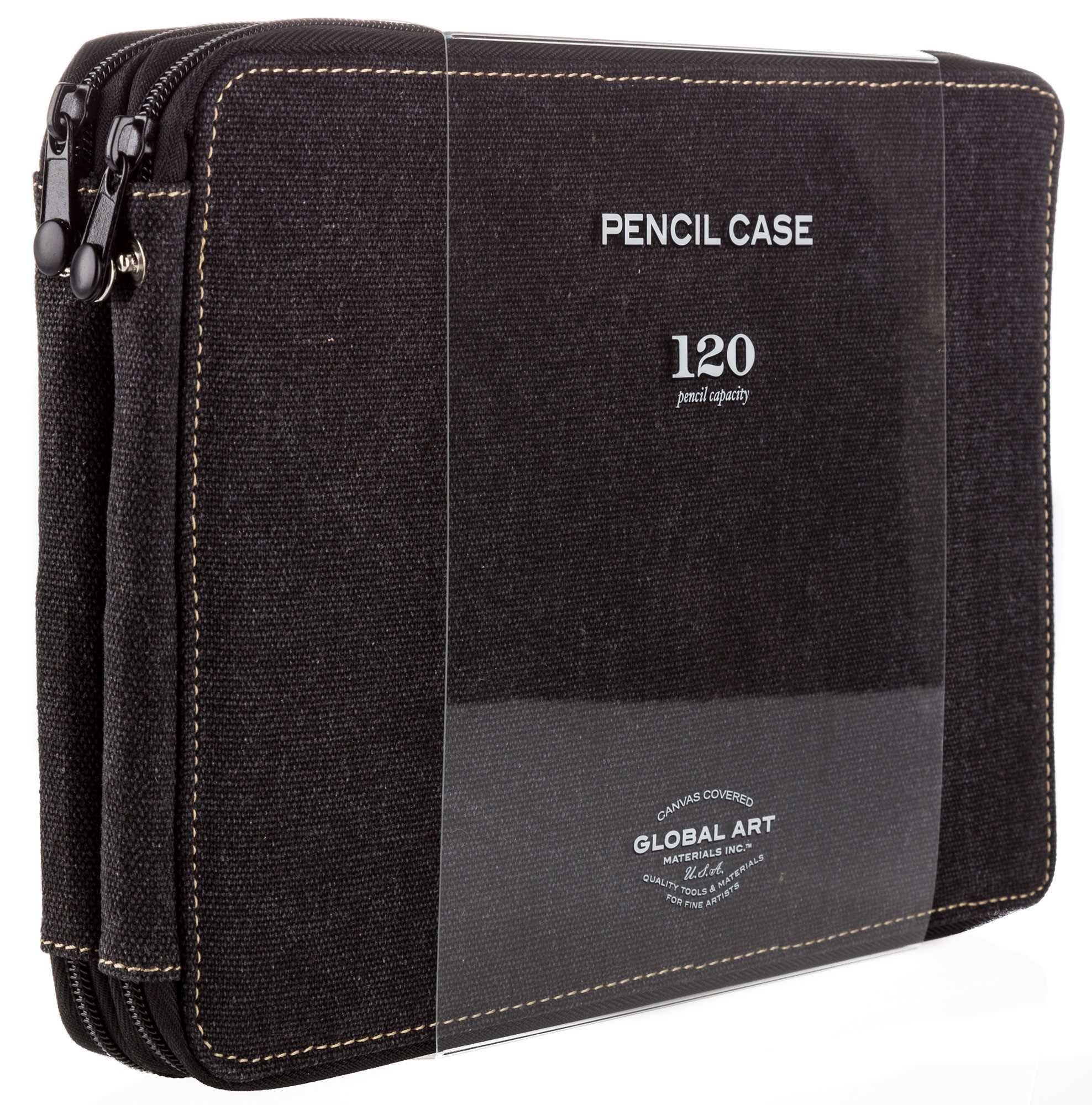 20S Design Round Pencil Case Dark Black