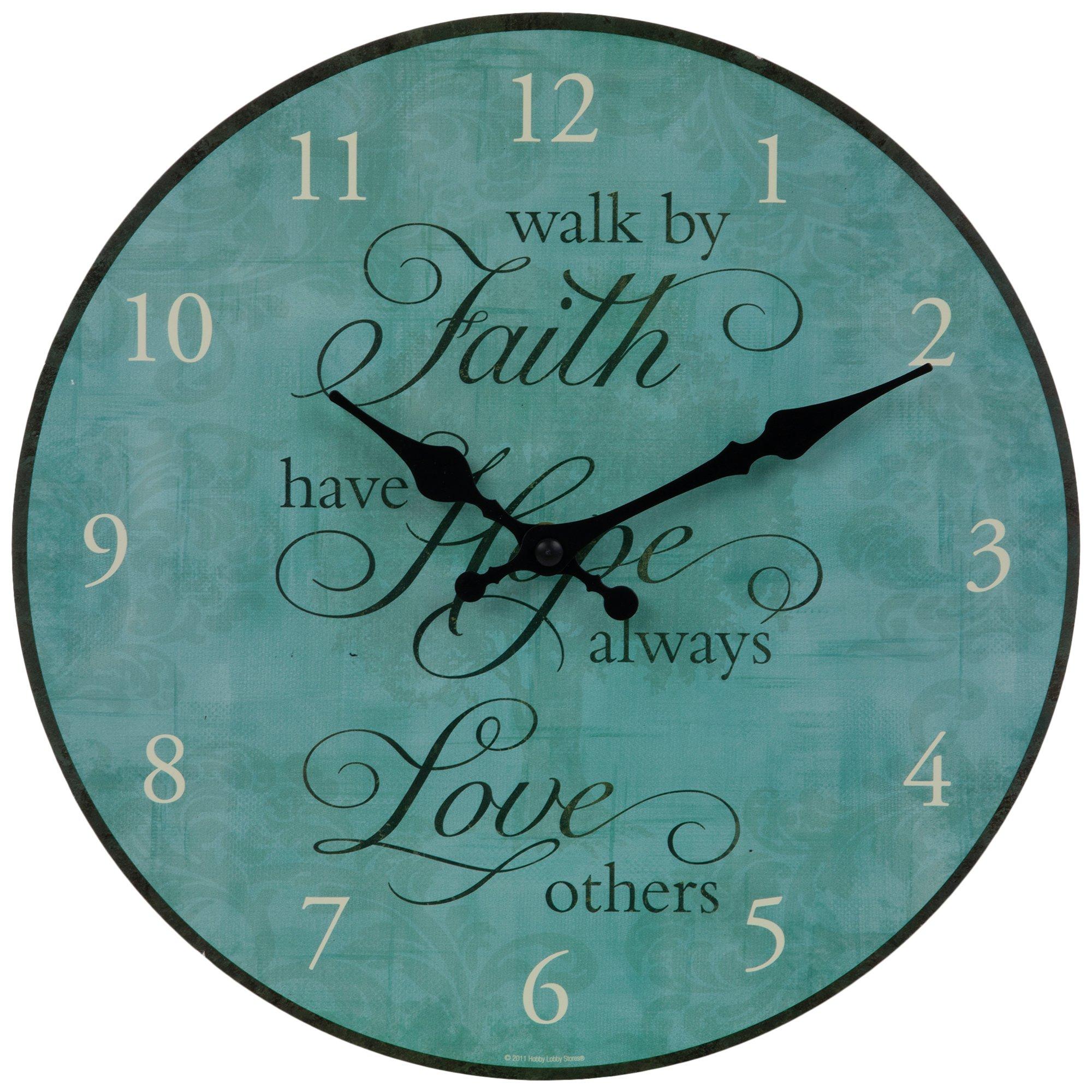 Faith, Hope & Love Wood Wall Clock Hobby Lobby 756825