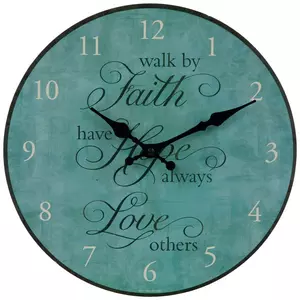 Faith, Hope & Love Wood Wall Clock