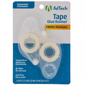 Adtech Crafter's Tape Removable Glue Runner.31X315 for Tape Runner  05632,Green,yellow