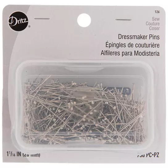Nickel-Plated Steel Dressmaker Pins
