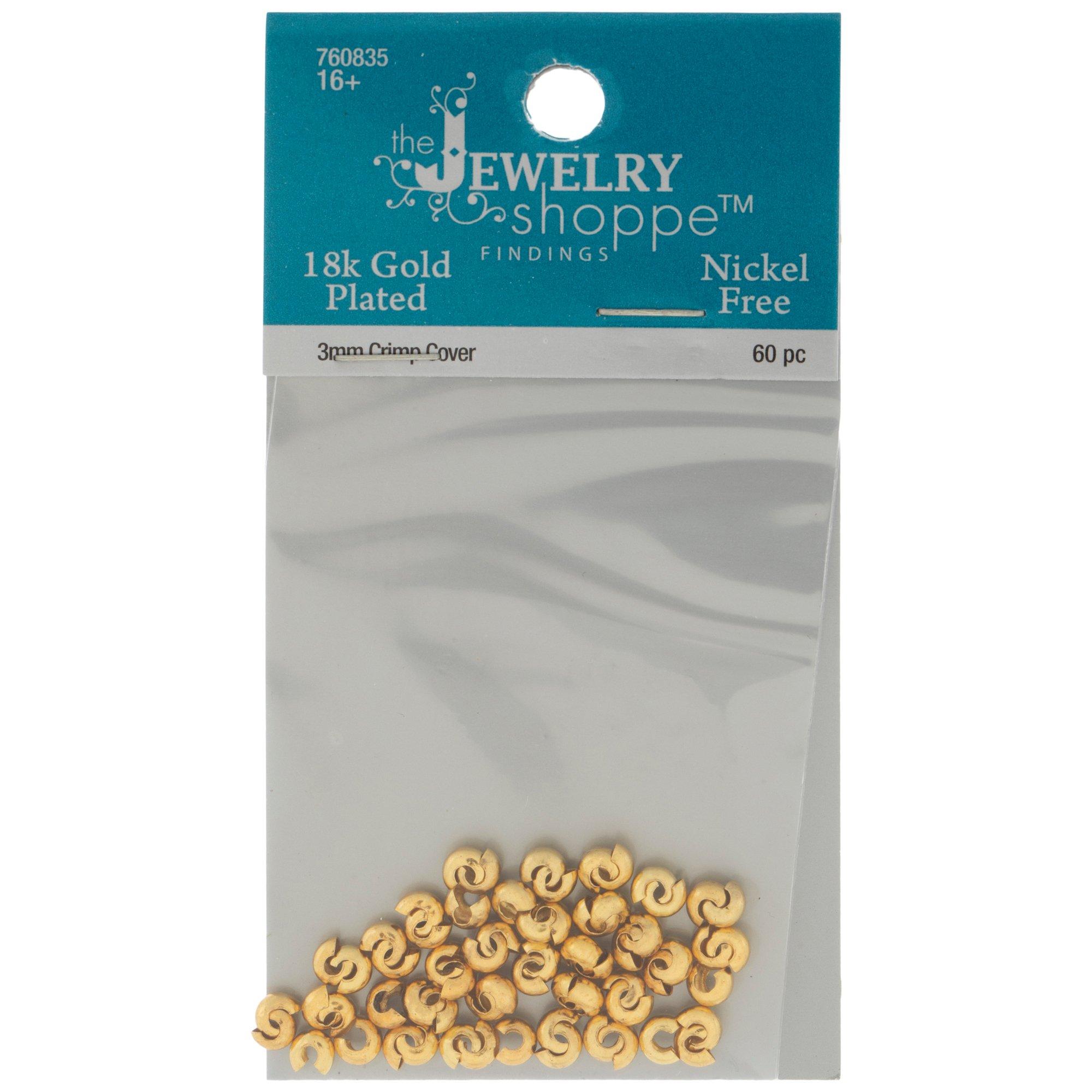 18K Gold Plated Crimp Covers 3mm Hobby Lobby 760835