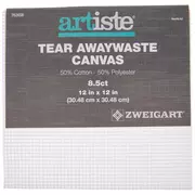 White 8 1/2-Count Tear Awaywaste Cross Stitch Canvas - 12" x 12"