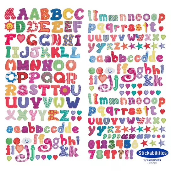 Bubble Alphabet Stickers, Hobby Lobby