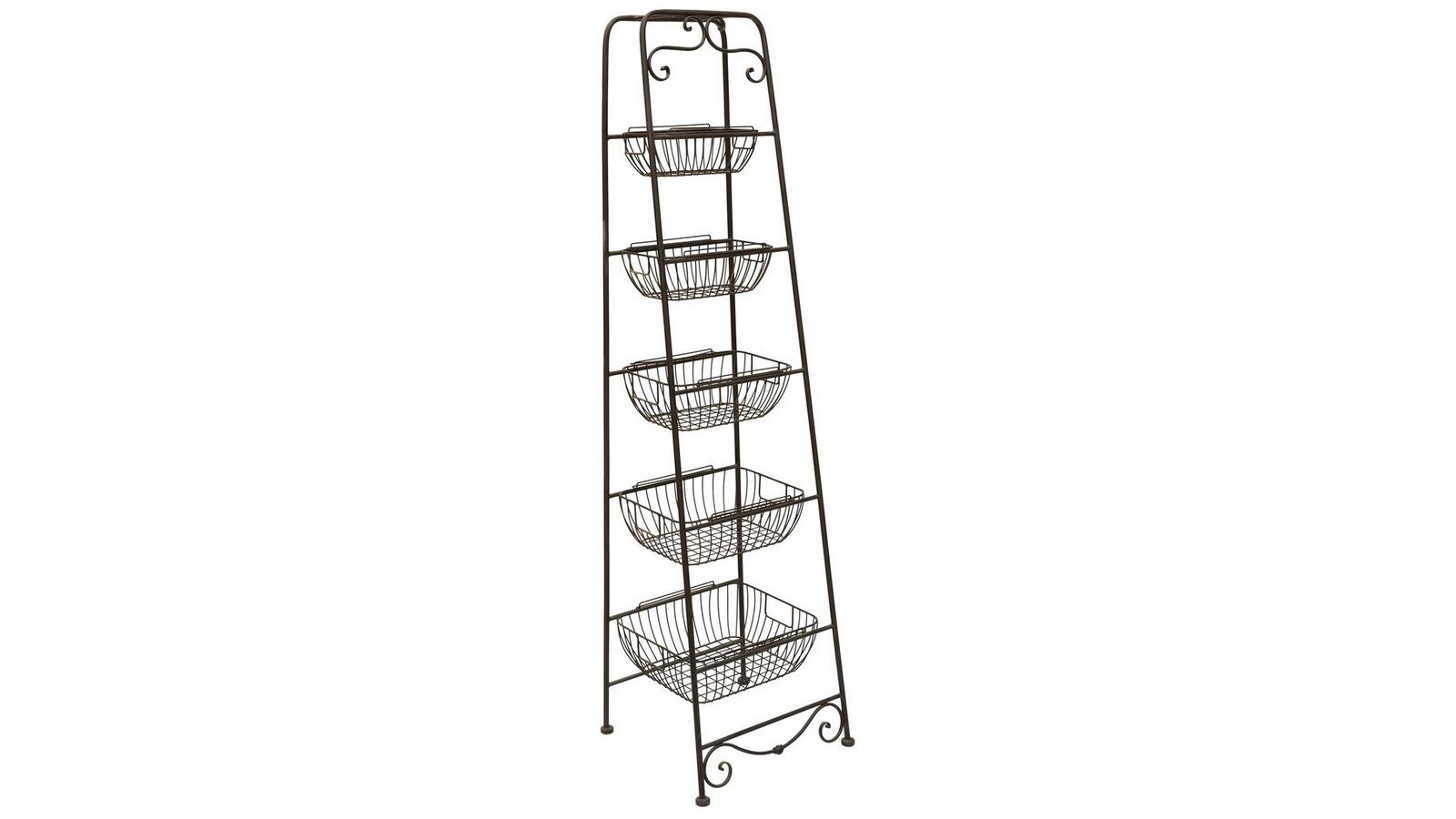 Black Five-Tiered Metal Basket Stand | Hobby Lobby | 764951