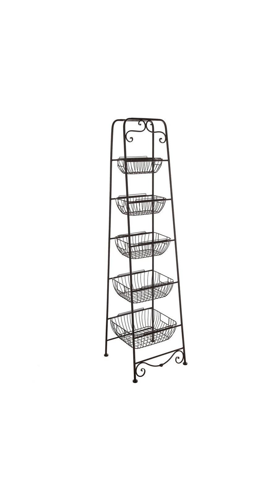 Black Five-Tiered Metal Basket Stand | Hobby Lobby | 764951