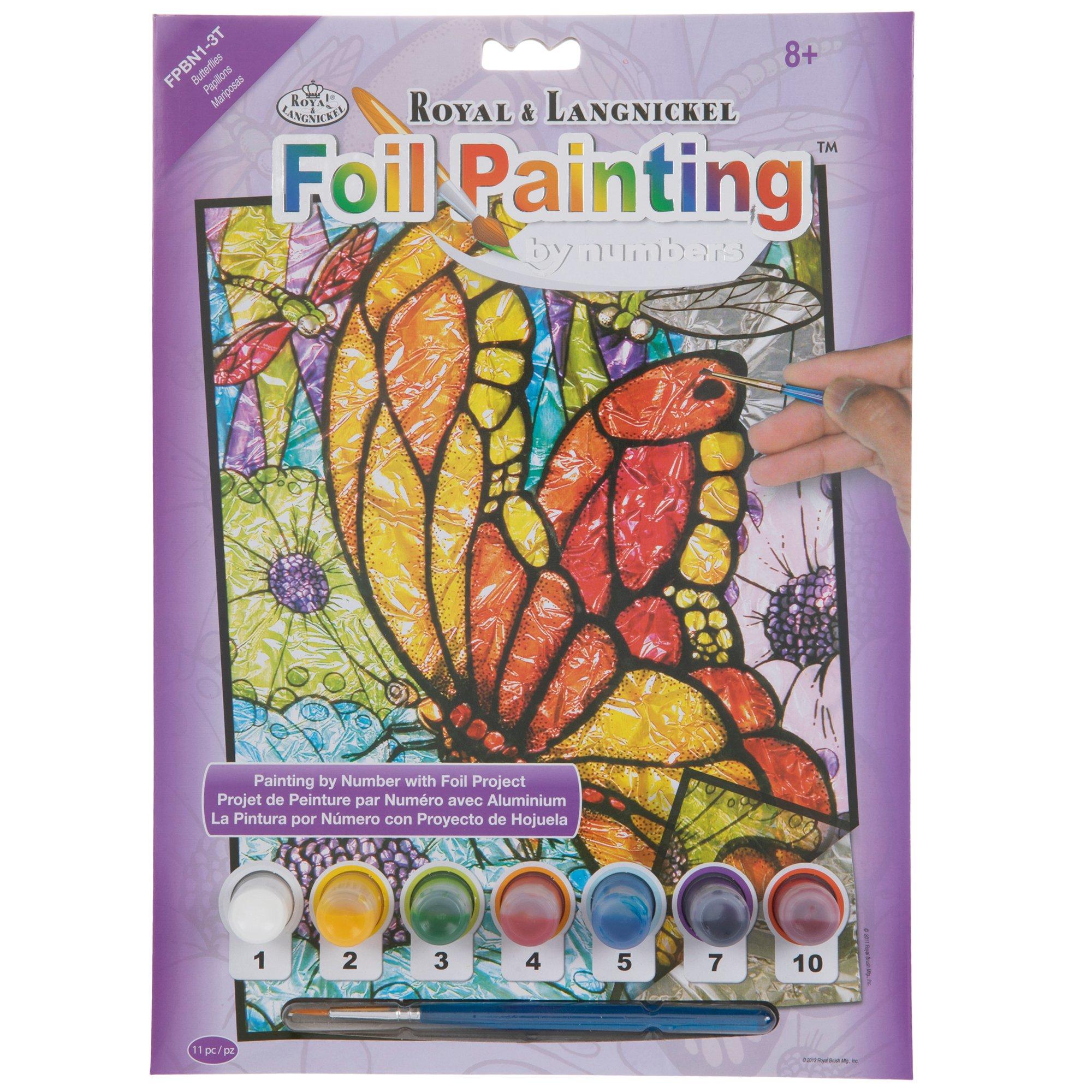 paint by numbers canvas with foil reflections art set, Five Below