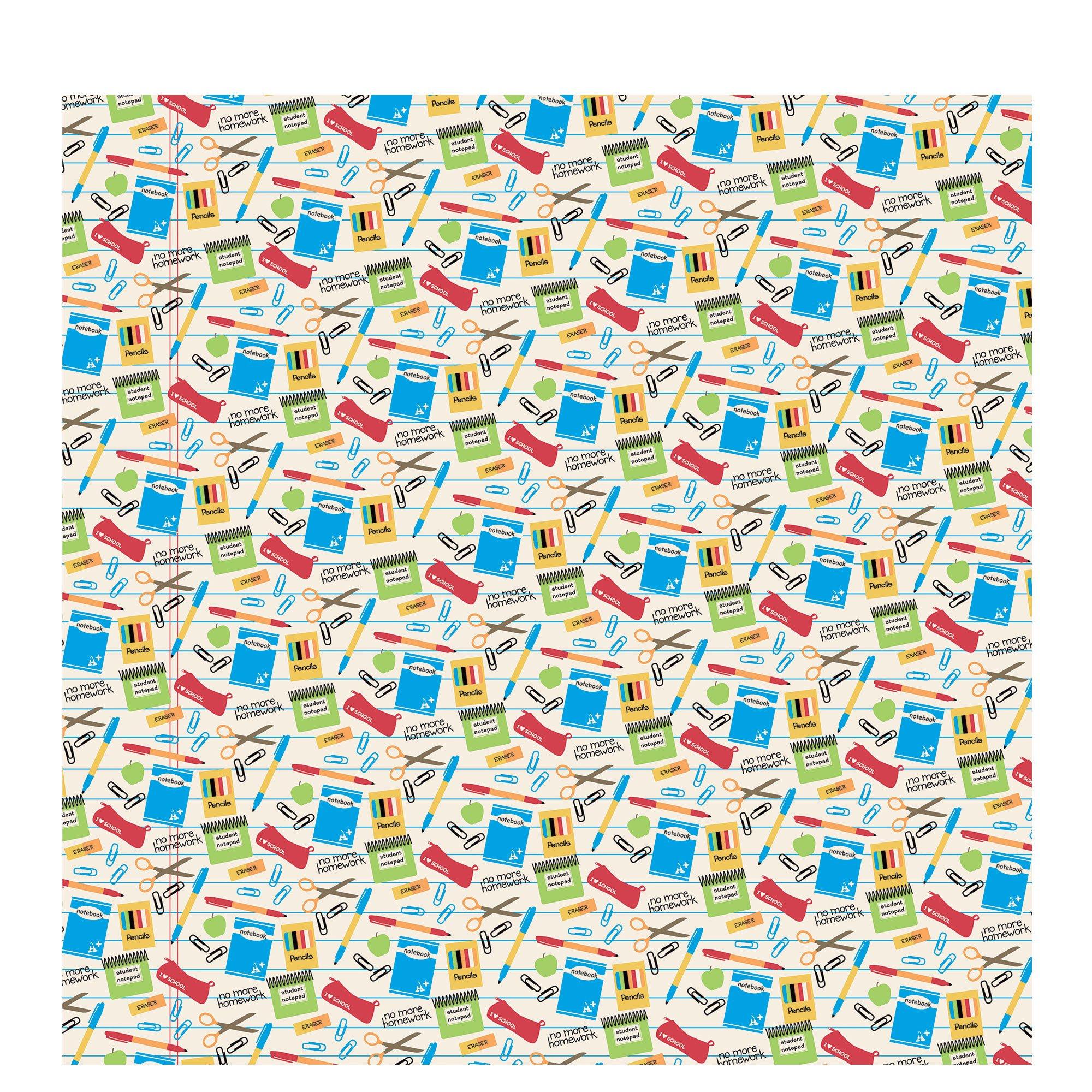 Preschool Themed 12 X 12 Scrapbook Paper 