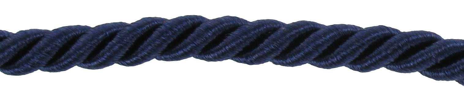 Wanda Twisted Cord Trim - 1/8 Inch Diameter, 10 Yard Navy Blue