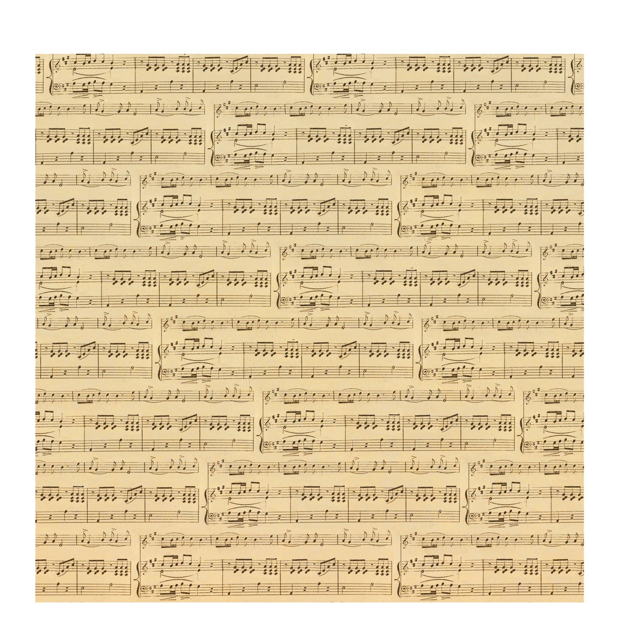 Cream Sheet Music Scrapbook Paper - 12 x 12, Hobby Lobby