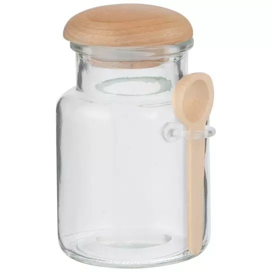8.5 oz Glass Jar With Cork And Spoon - Glassnow