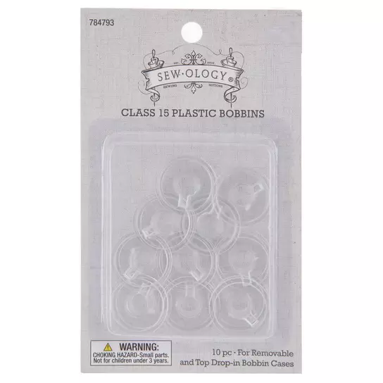 Class 15 - Bobbins - Plastic - Clear - 5 pack - Big Dog Sewing