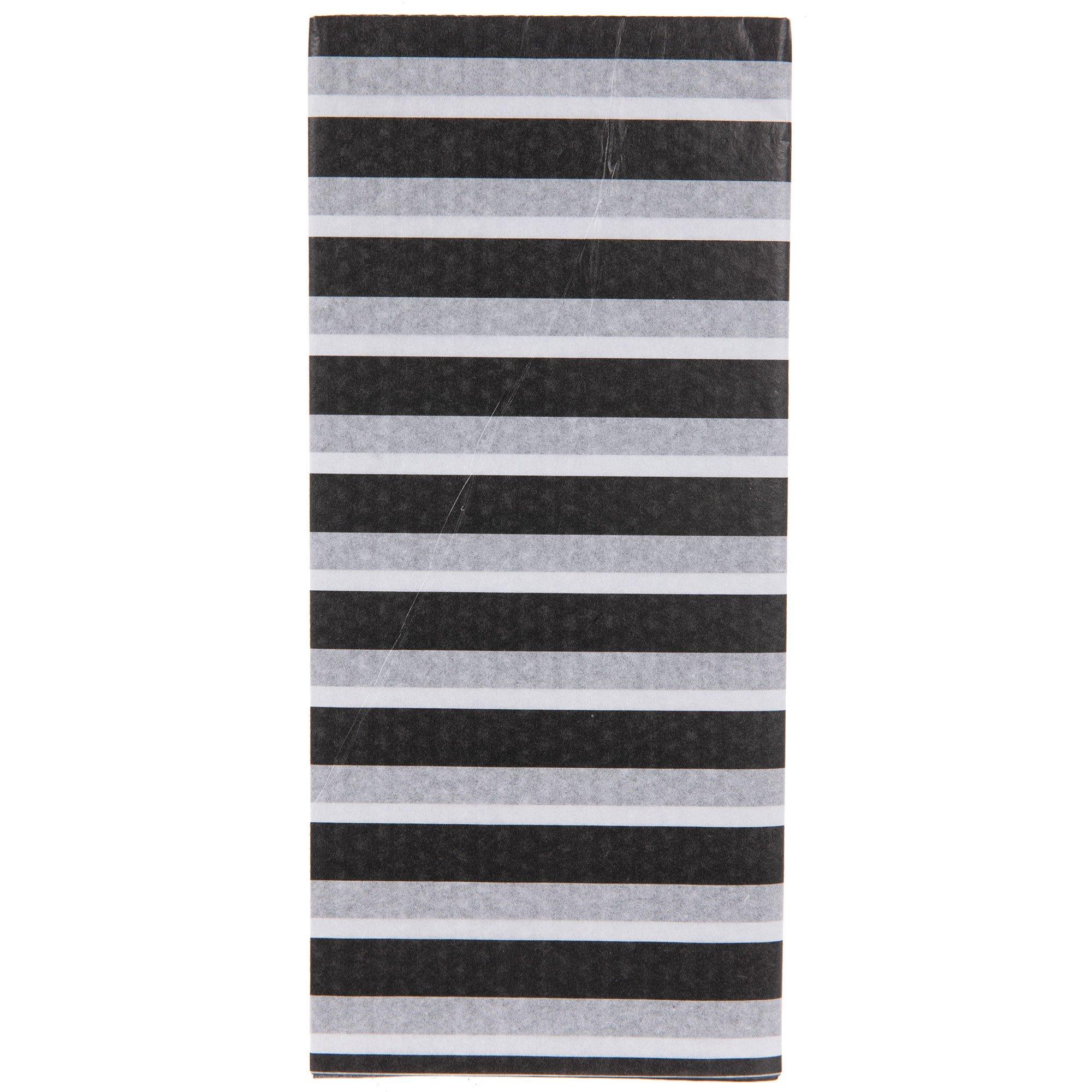 Black, Gray & White Striped Tissue Paper Hobby Lobby 785899
