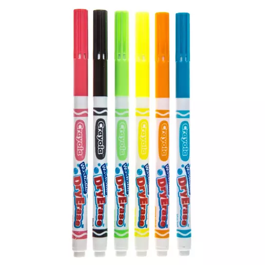 Crayola Washable Dry Erase Fine Line Markers - 6 PIece Set
