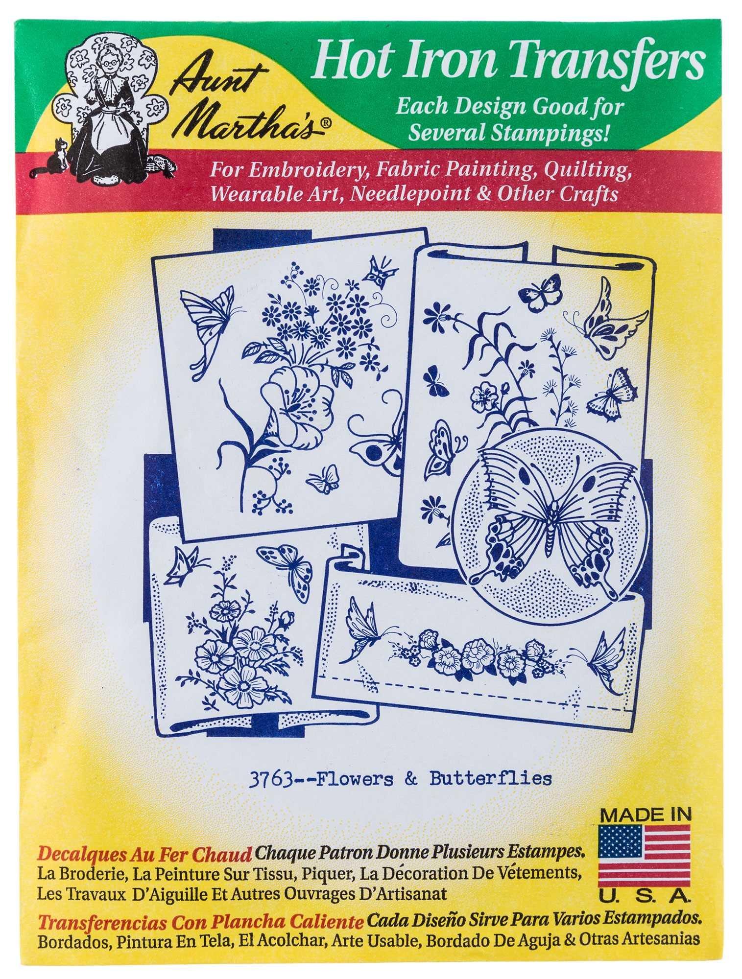 Flowers & Butterflies Embroidery Transfer Patterns, Hobby Lobby