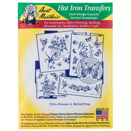 Flowers & Butterflies Embroidery Transfer Patterns, Hobby Lobby