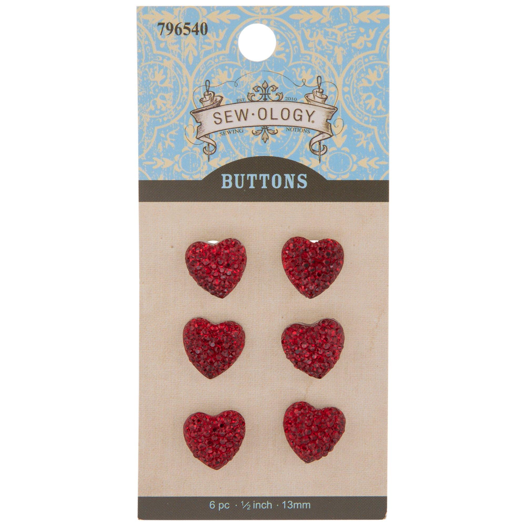 Rhinestone Heart Shank Buttons Hobby Lobby 796540