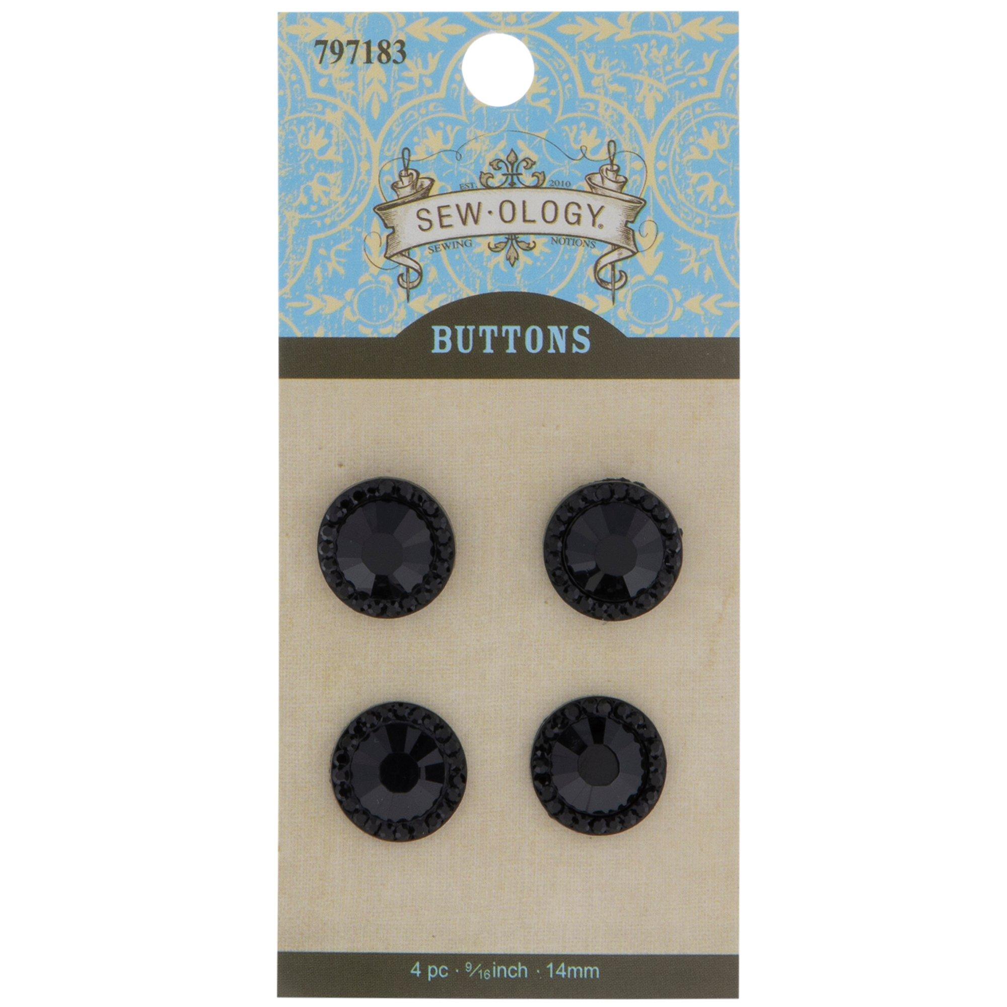 Round Glitzy Rhinestone Shank Buttons 14mm Hobby Lobby 797183