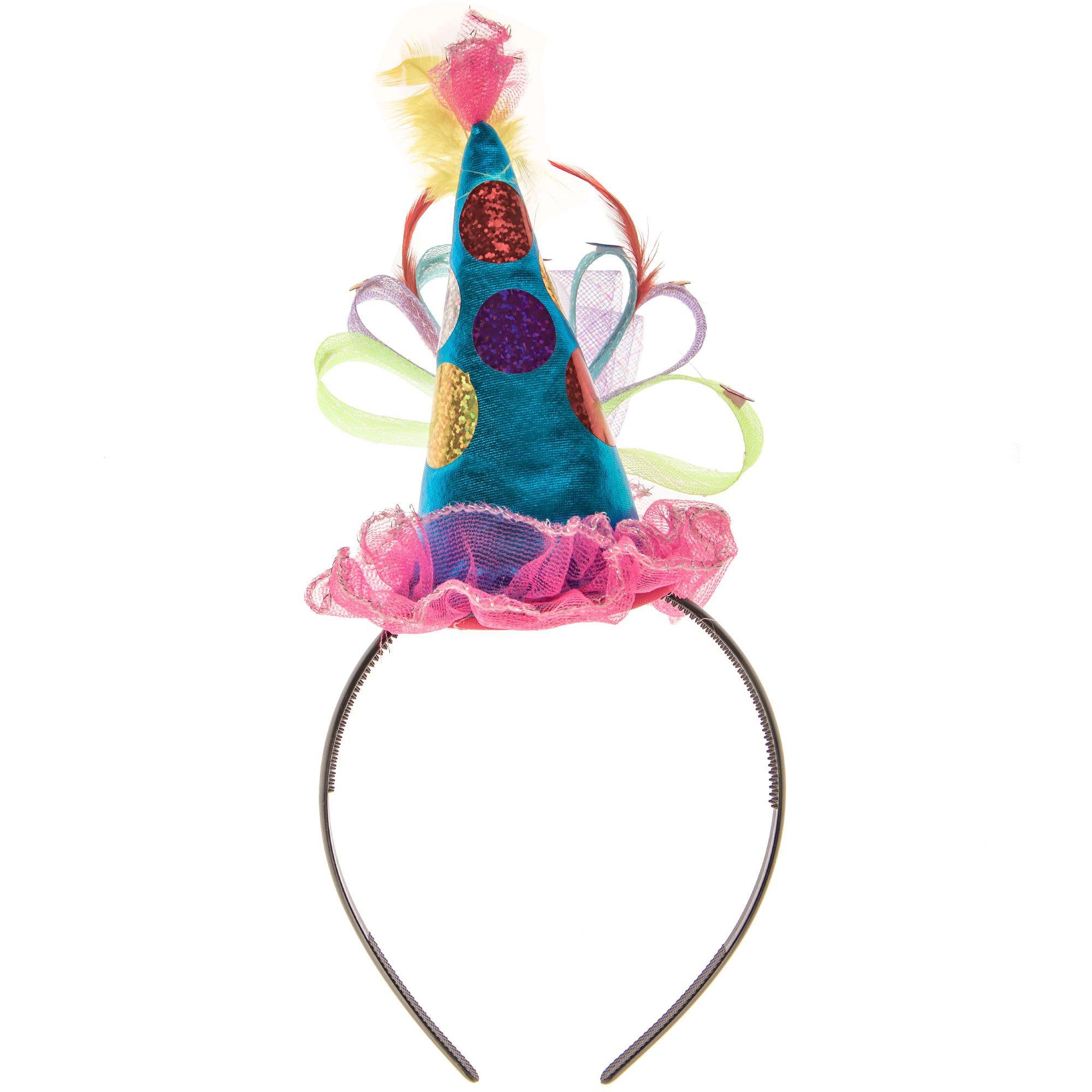 Bright Cone Hat Headband With Feathers & Ribbon Hobby Lobby 810853