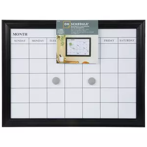 DOLLAR BOSS Magnetic Chalkboard Calendar for Wall 15.7 x 11.8 Dry Erase  Calendar, Chalk Board and Cork Board Combo, Hanging Planning Bulletin Board