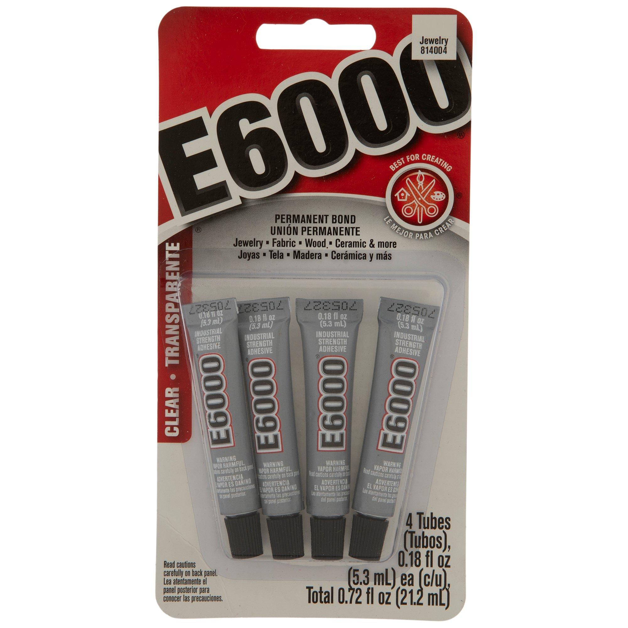 E-6000 Glue Mini Tubes, Adhesive for Crafts, Glue for Craft, Multi  Purpose Glue, Transparent, Pack of 4