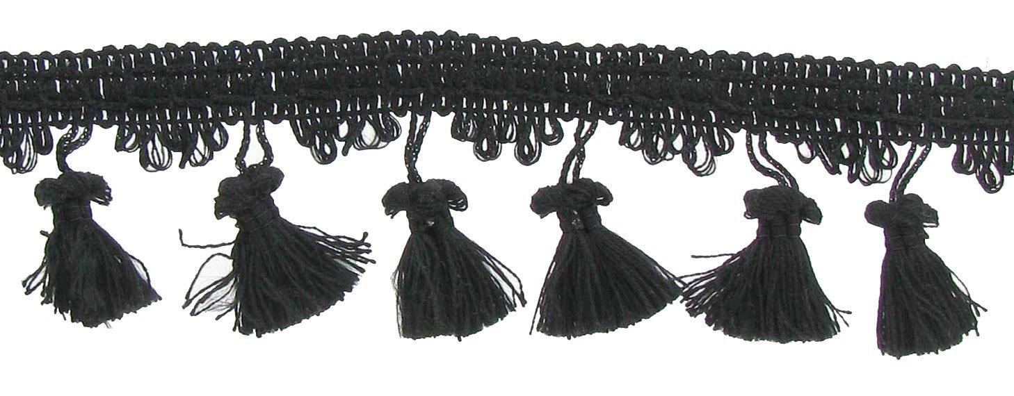 Black Fringed Trim, Black Tassel Lace, Lace for Garments and Decoration 