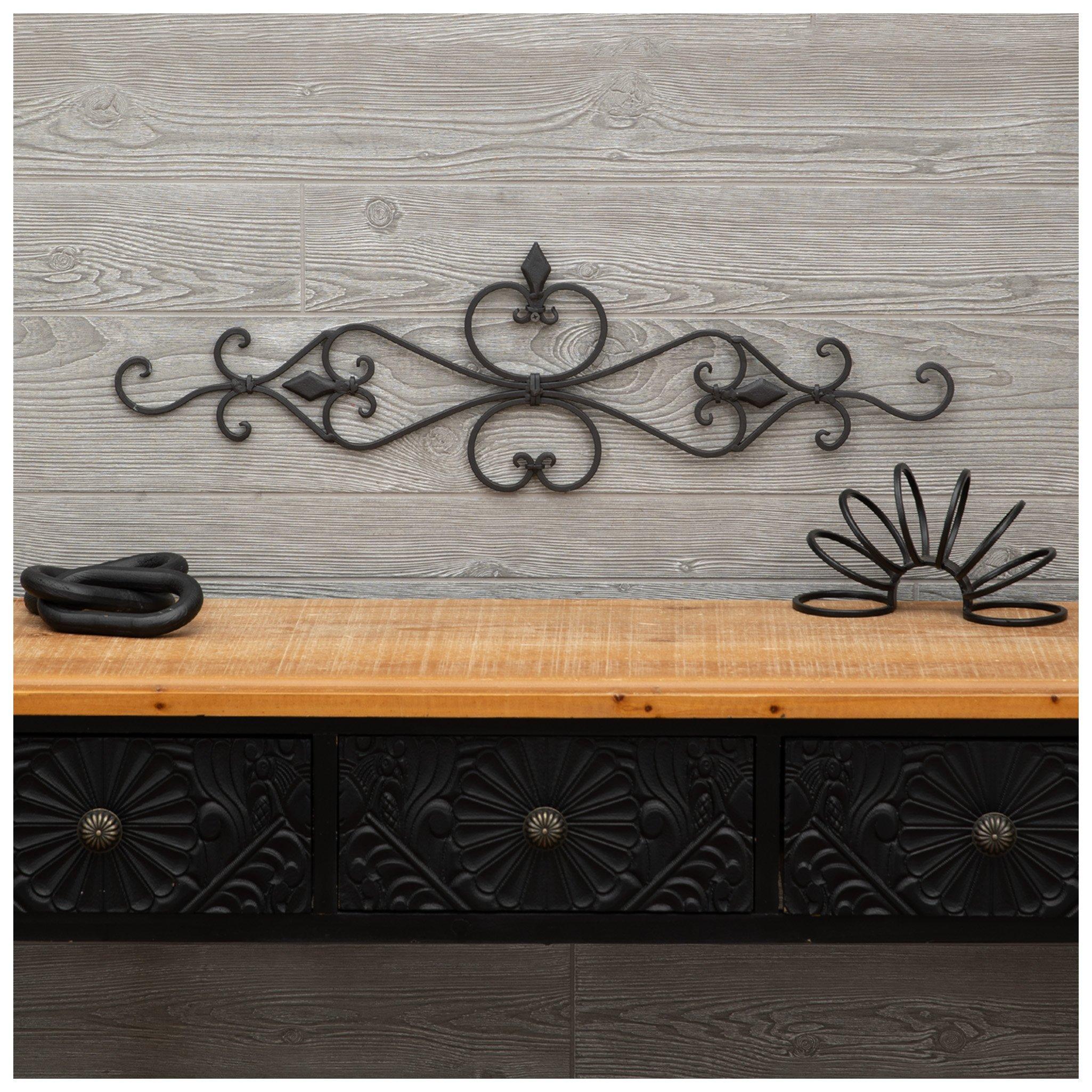 Black Pediment Metal Wall Decor view 1