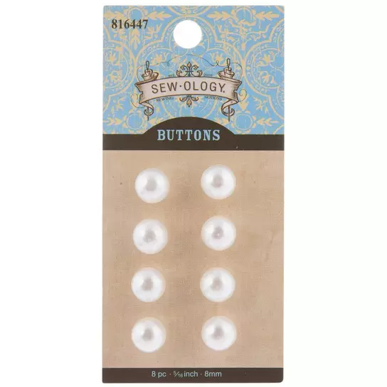 Pearl Shank Buttons - 8mm, Hobby Lobby