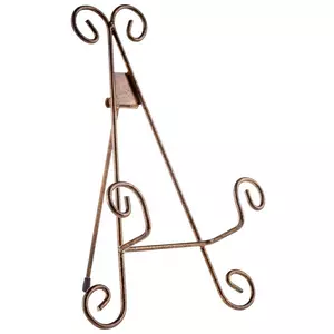 Decorative Metal Easel 10 Tall Display Stand Iron, Copper, Antique