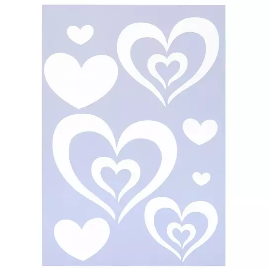 Hearts stencils - Set of 6 different sizes. Reusable heart stencils from 1  to 3.5