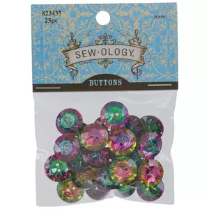 Round Faceted Buttons - 14mm