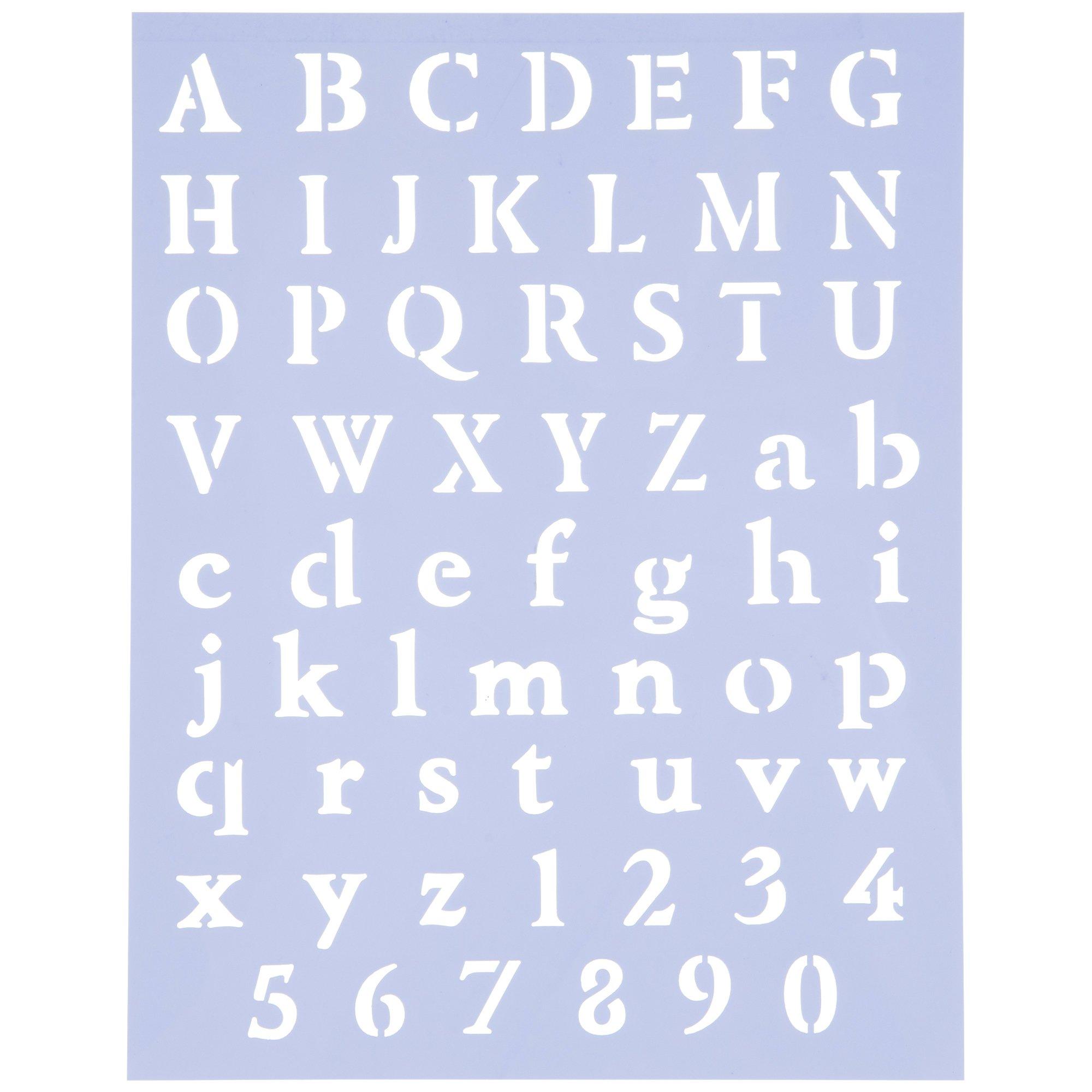 Roman Alphabet & Number Stencil Hobby Lobby 825513